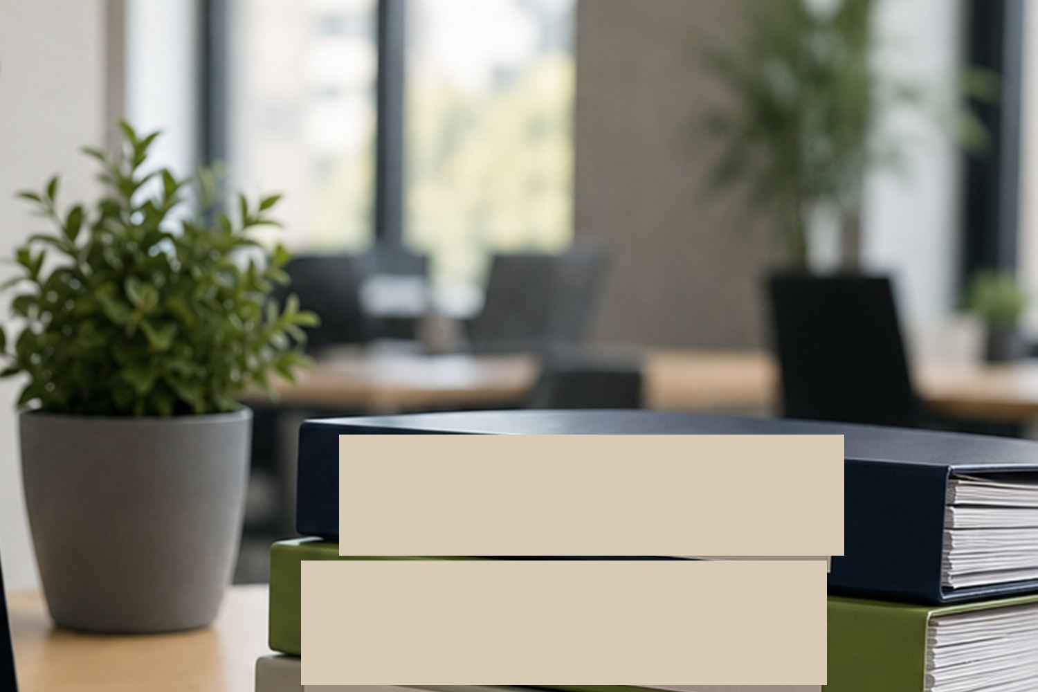 Bureau professionnel sobre illustrant un suivi administratif structuré